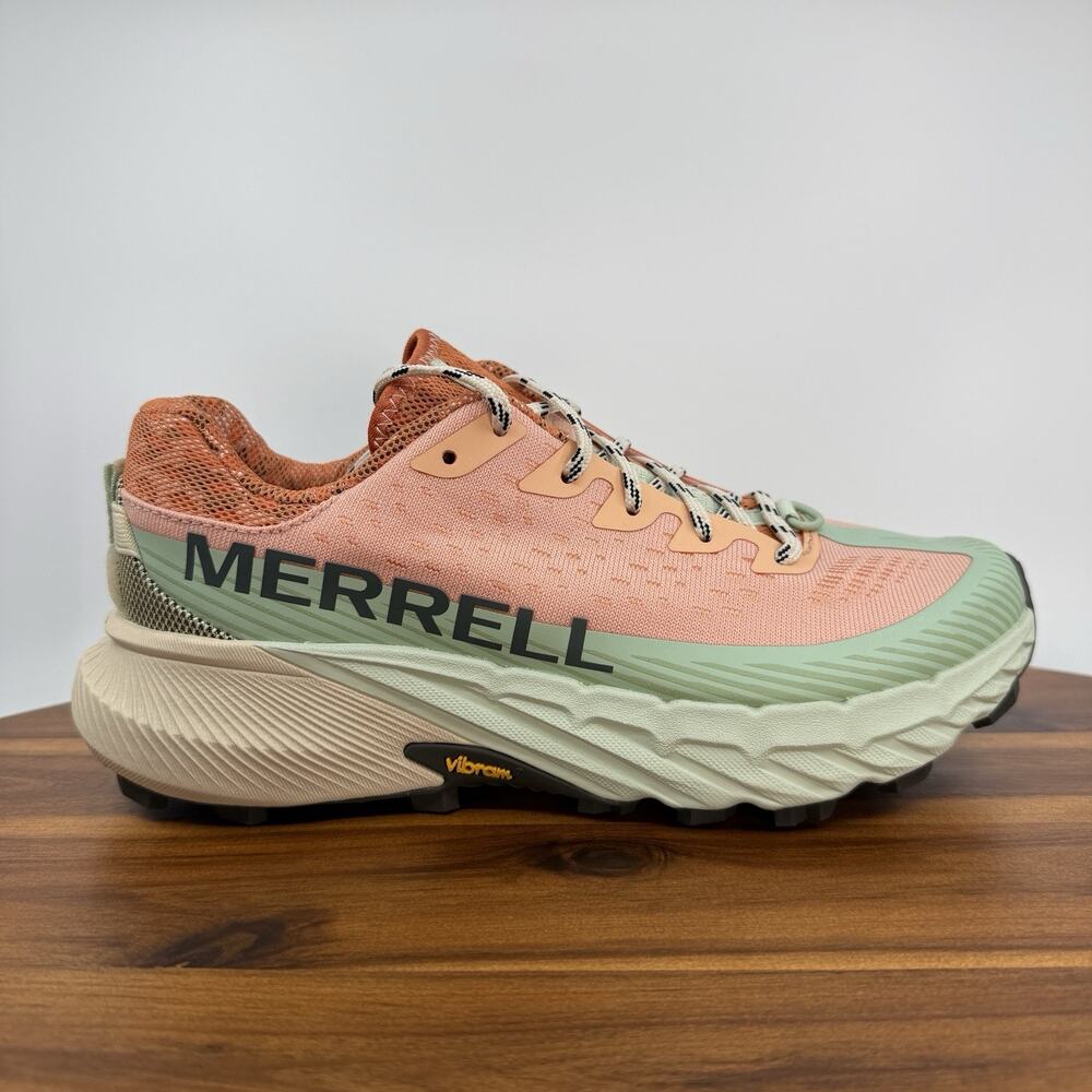 Merrell Agility Peak 5 Womens Size 6.5 Trail Running Shoe Outdoor Hike Peach NEW